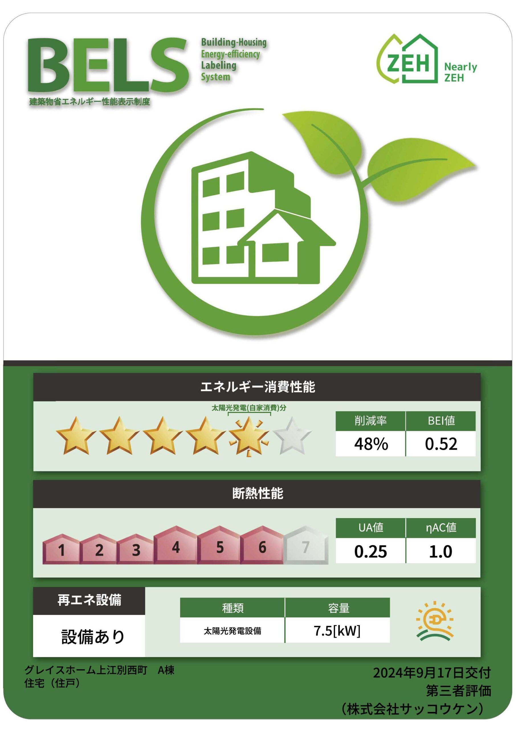 上江別西町A　BELSラベル